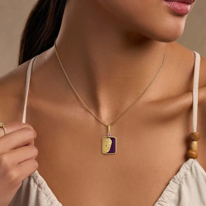 Sacred Calm Buddha Multi-Gemstone Necklace