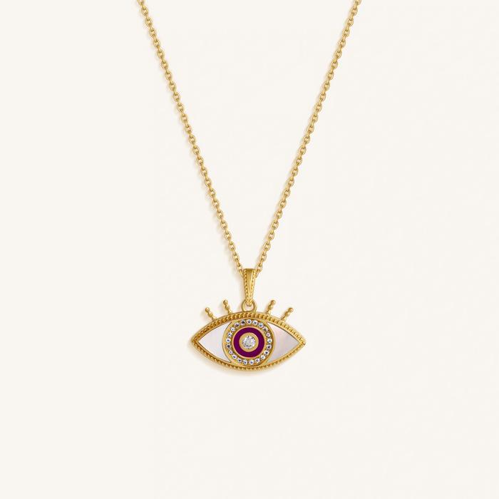 Radiant Gaze Evil Eye Aquamarine Necklace