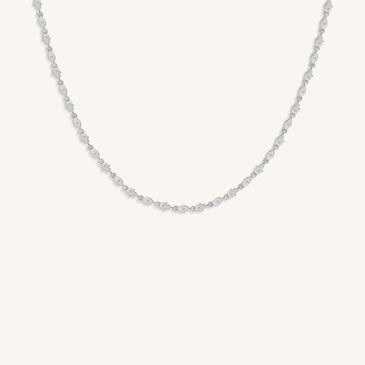 Fortune Keeper Hamsa & Evil Eye Silver Necklace