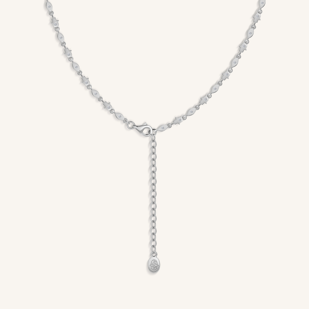 Fortune Keeper Hamsa & Evil Eye Silver Necklace