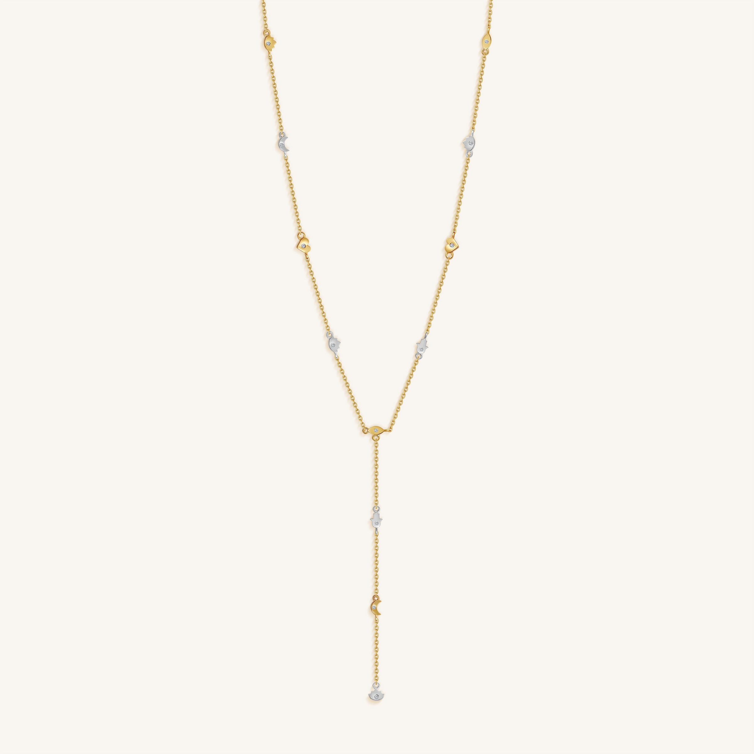 Guided Path Multi-Charm Lariat Necklace