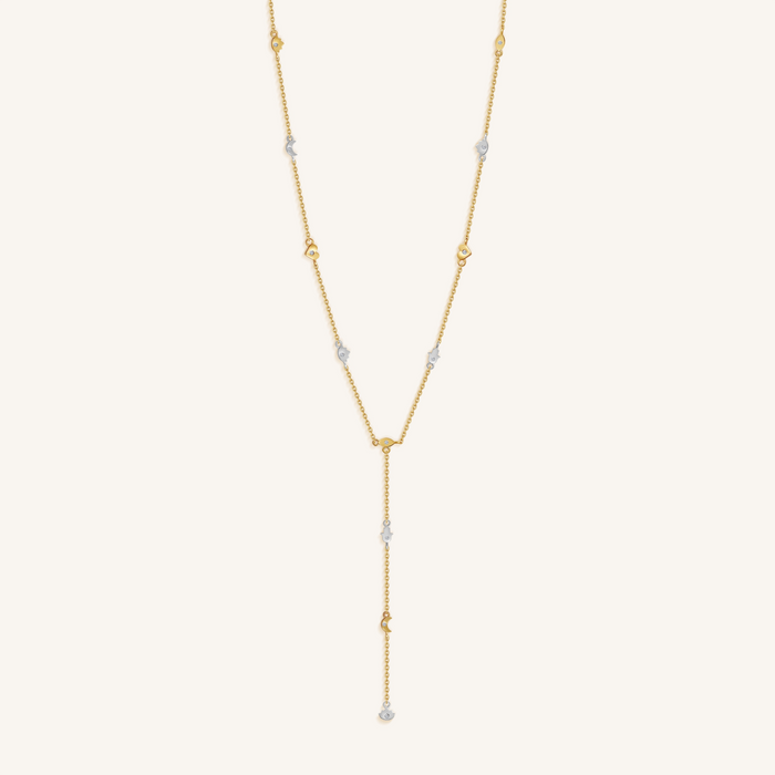 Guided Path Multi-Charm Lariat Necklace