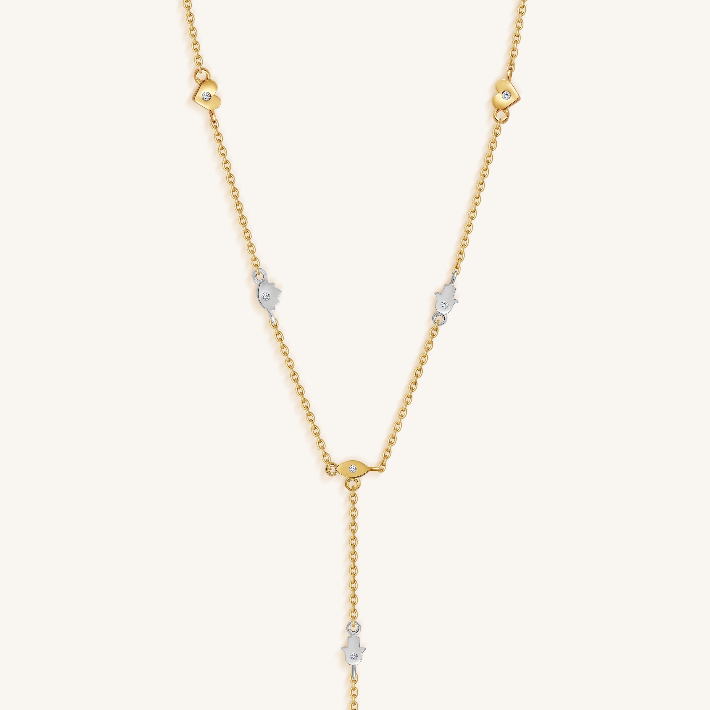 Guided Path Multi-Charm Lariat Necklace