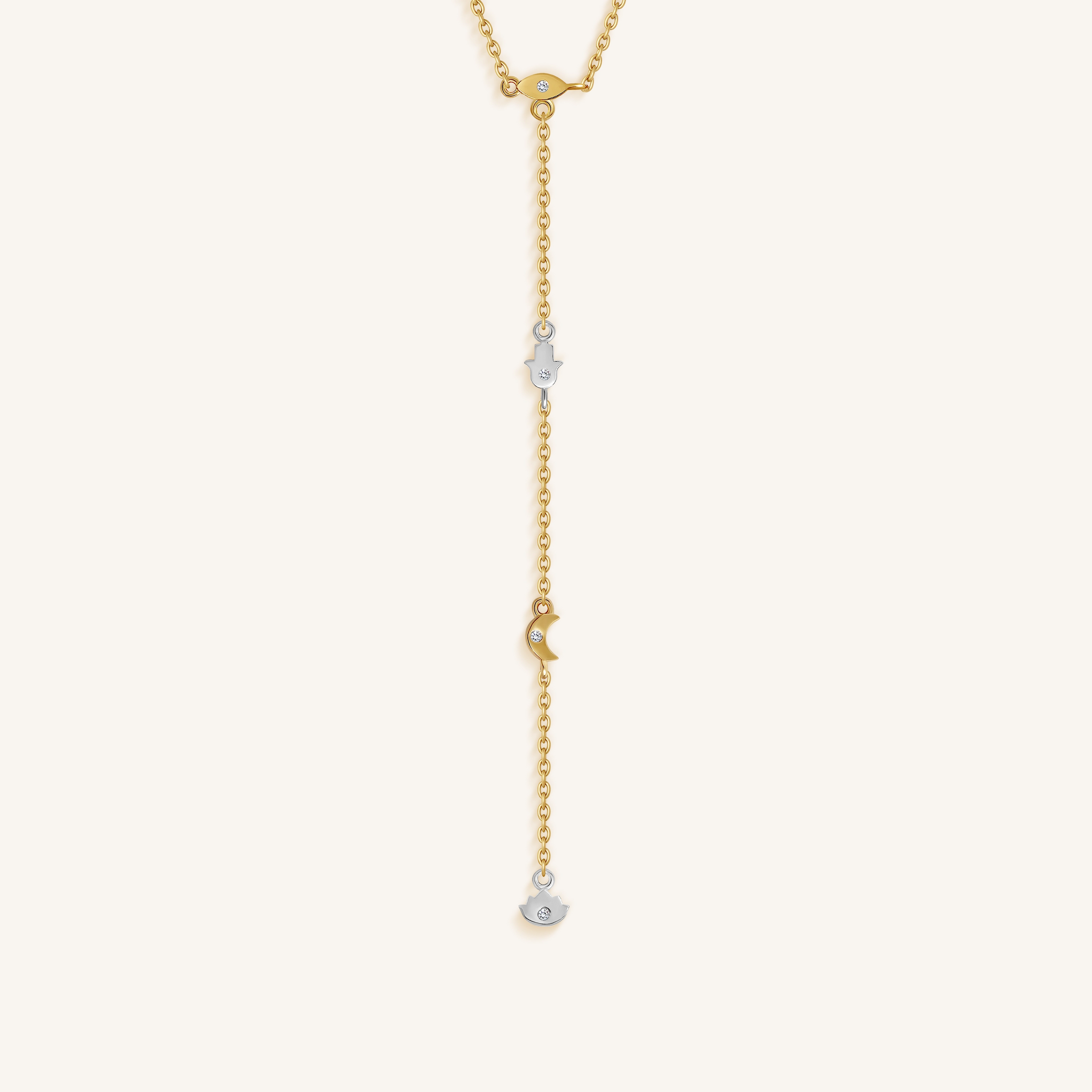 Guided Path Multi-Charm Lariat Necklace