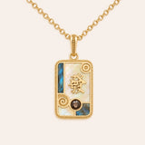 Fortune Flow Green Dragon Multi-Stone Mahjong Necklace