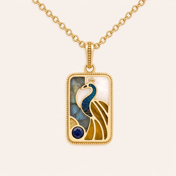 Regal Spirit One Bam Multi-Stone Mahjong Necklace