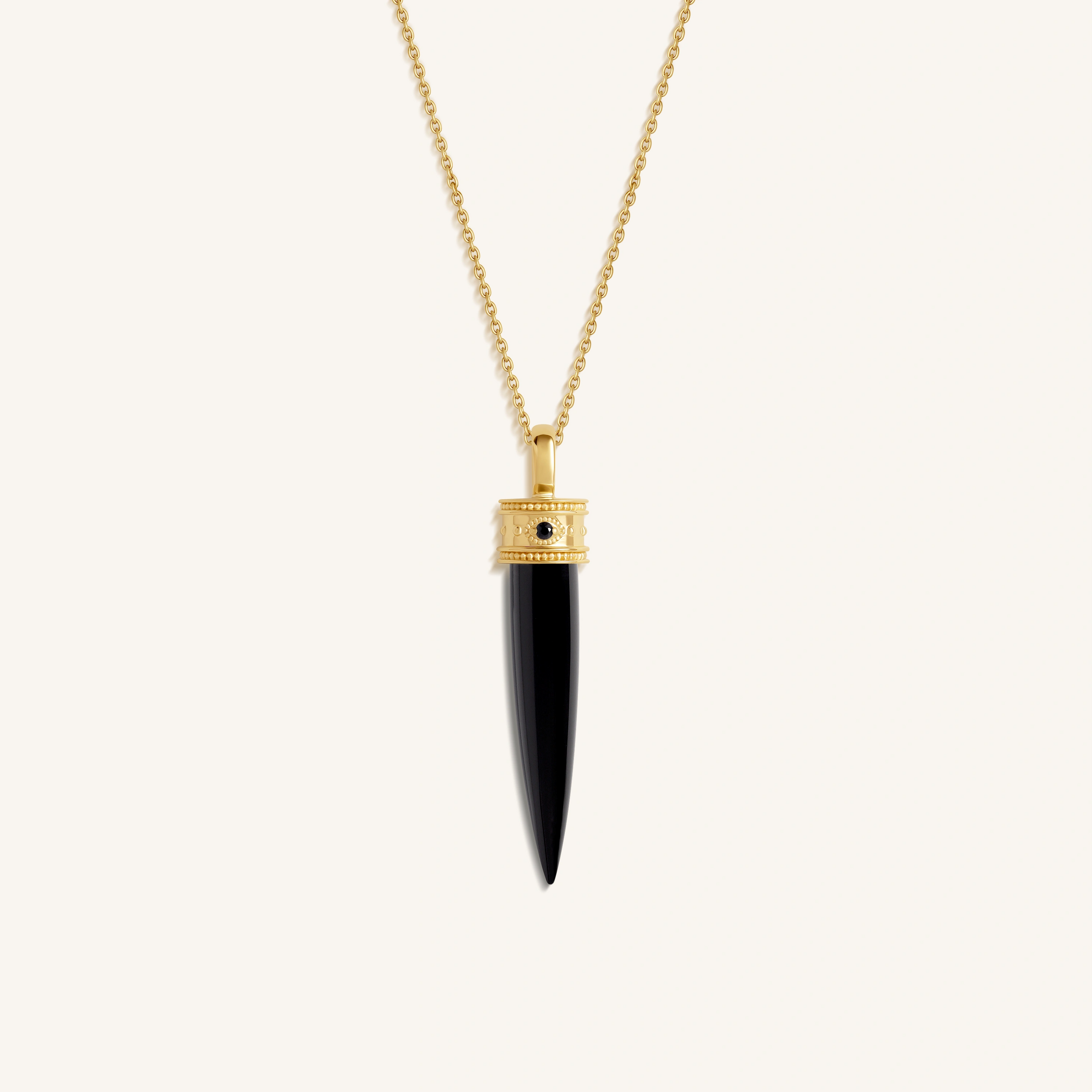 Fortune Gaze Onyx & Sapphire Necklace