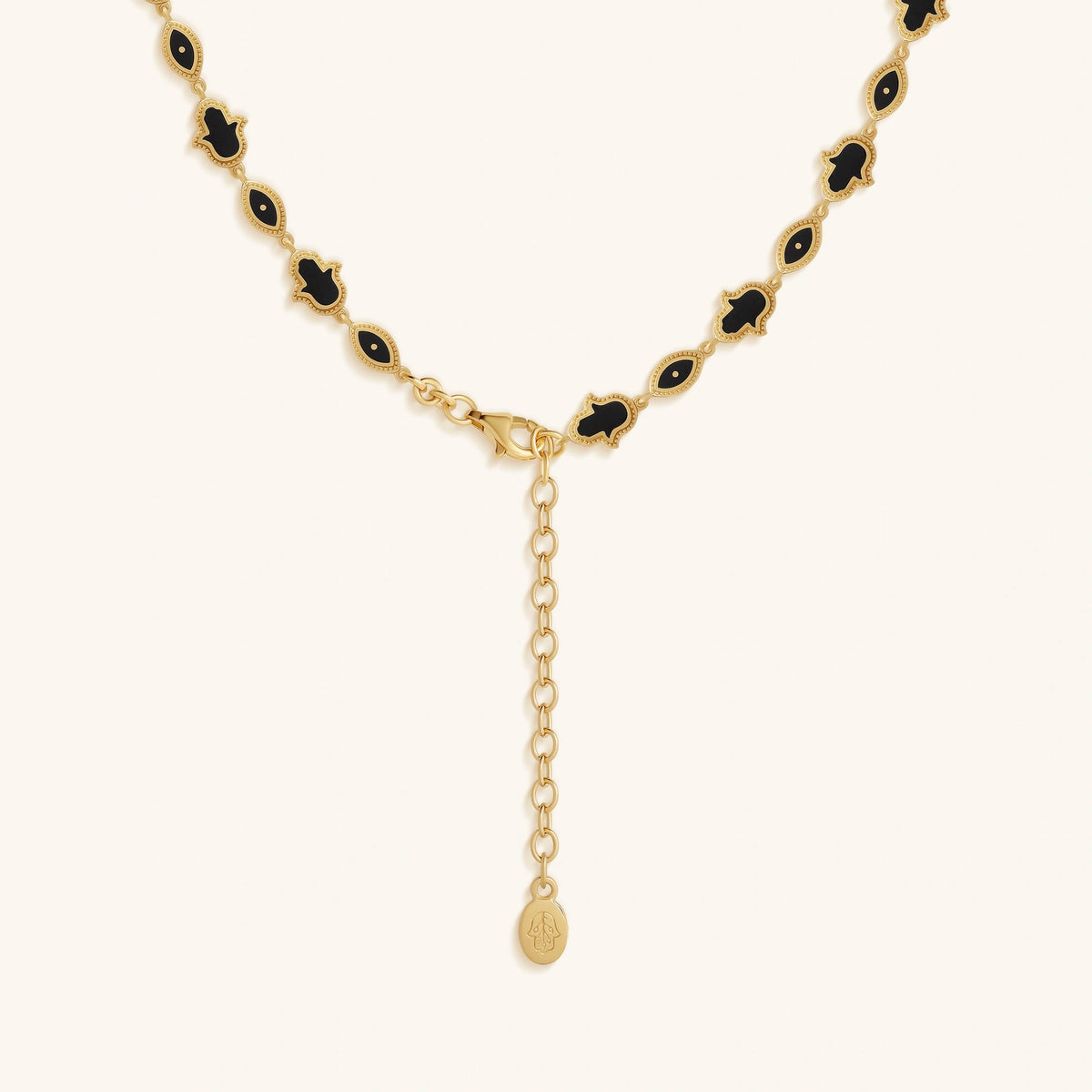 Blessed Horizon Evil Eye & Hamsa Onyx Necklace
