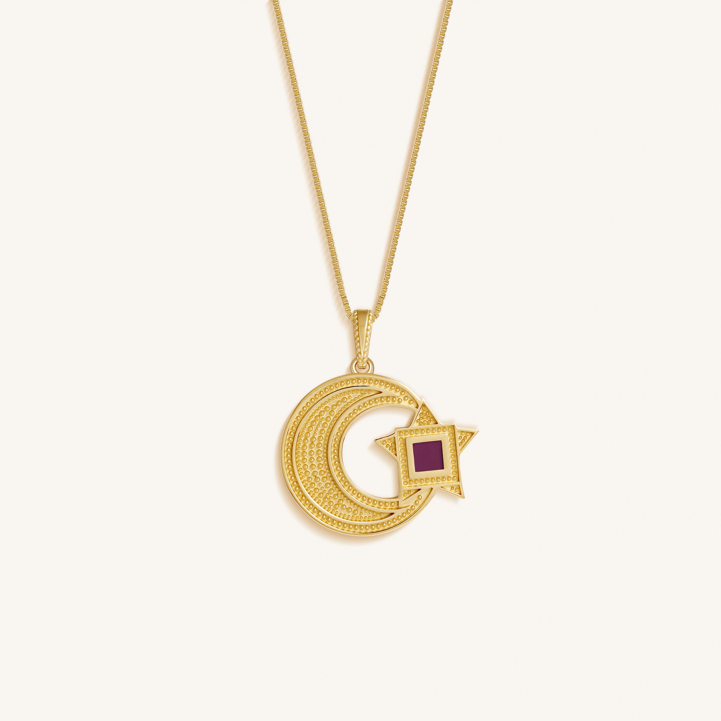 Crescent and Star Quran Nano Chip Necklace
