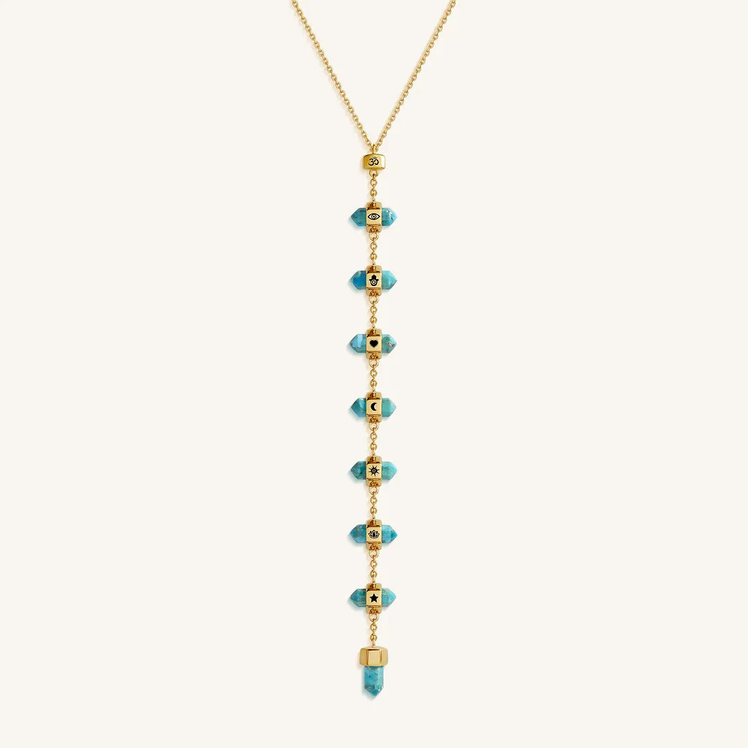 Sacred Horizons Turquoise Multi-Symbol Lariat Necklace
