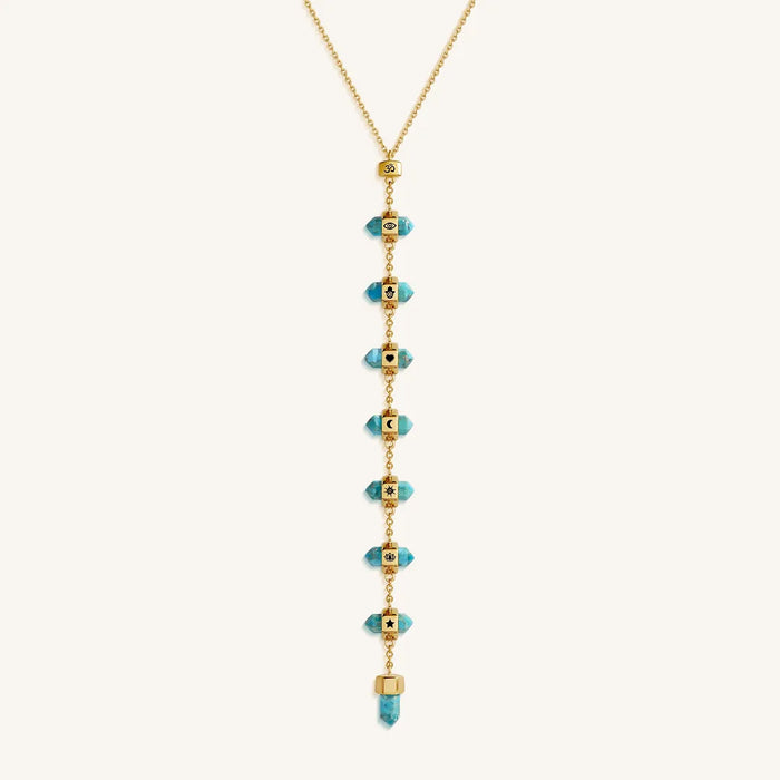 Sacred Horizons Turquoise Multi-Symbol Lariat Necklace