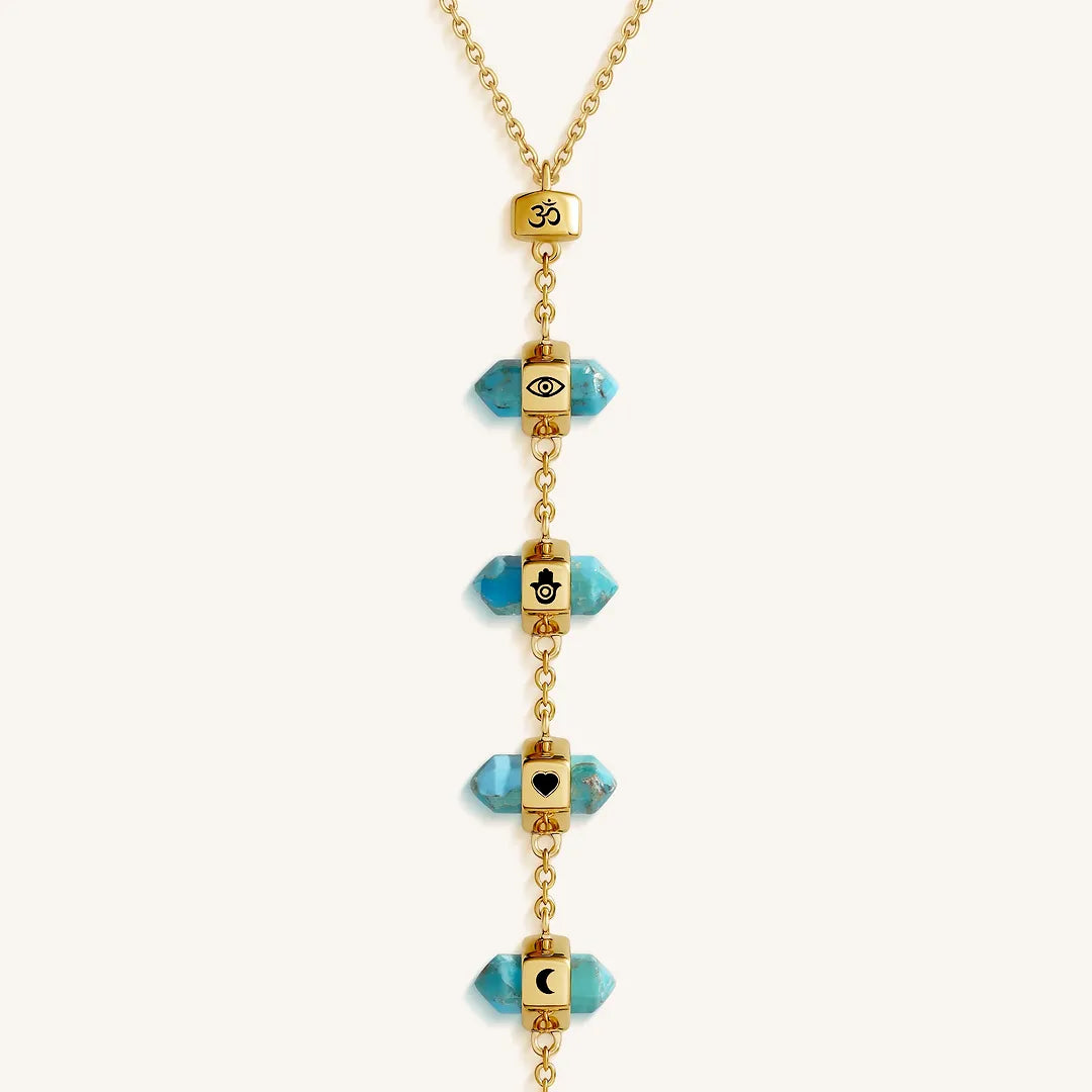 Sacred Horizons Turquoise Multi-Symbol Lariat Necklace