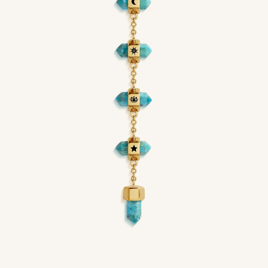 Sacred Horizons Turquoise Multi-Symbol Lariat Necklace