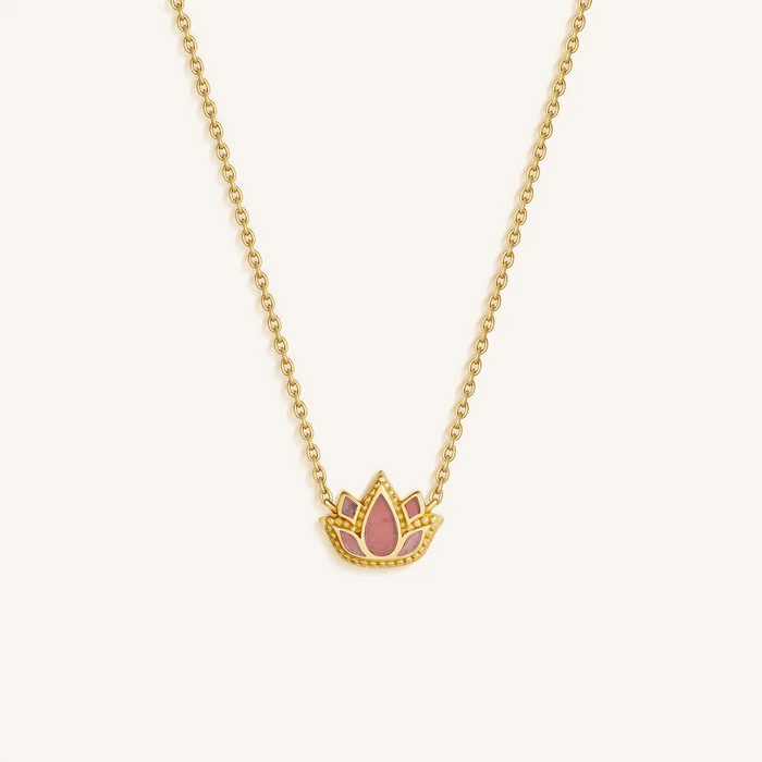 Blooming Grace Rose Quartz Lotus Necklace
