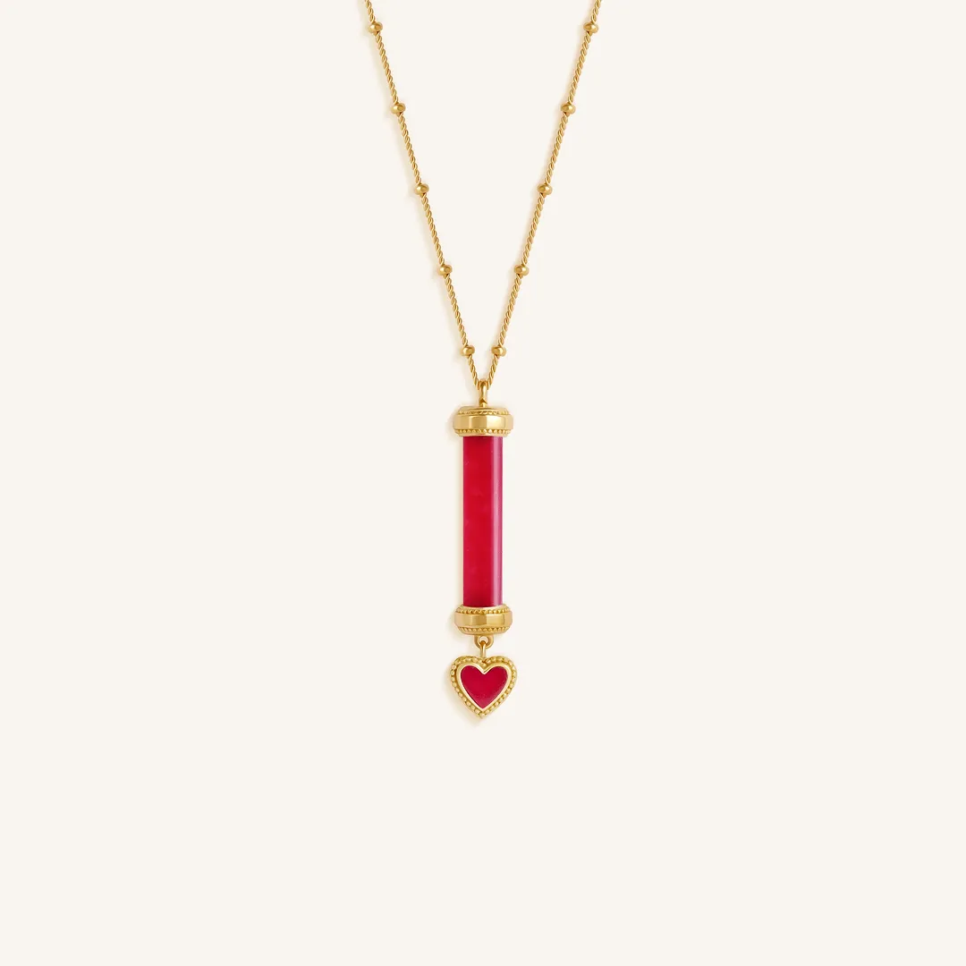 Tender Devotion Pink Tourmaline Heart Necklace