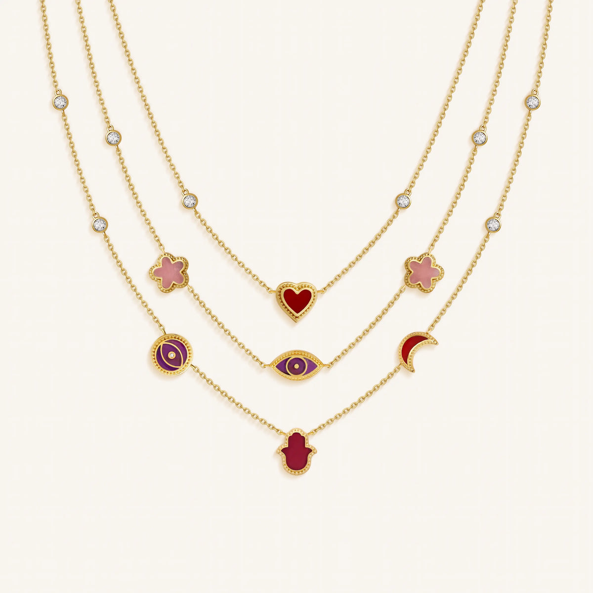 Aligned Affection Multi-Stone Layered Necklace
