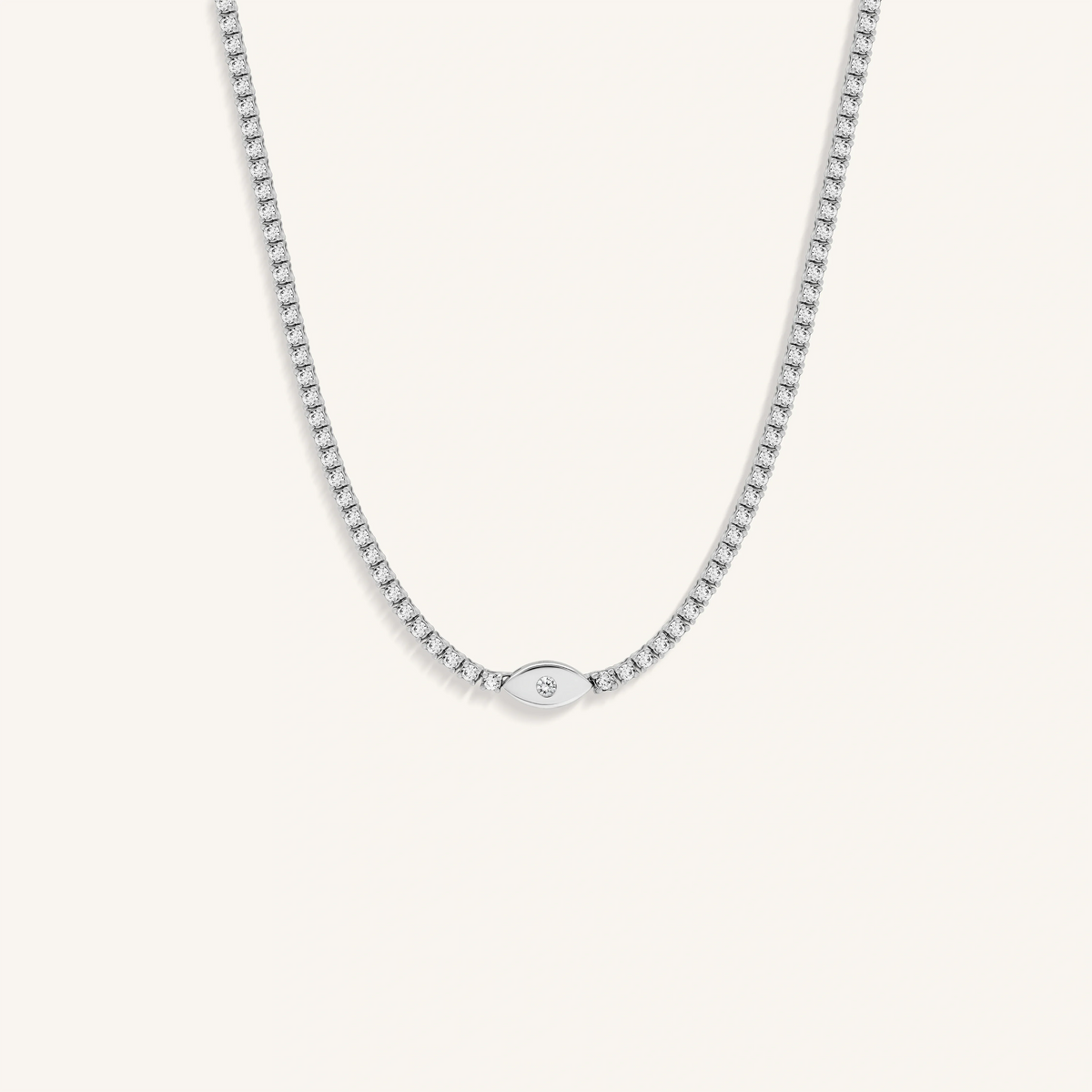 Intentional Heart Silver Tennis Necklace