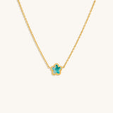 Constant Growth Turquoise Flower Gold Necklace