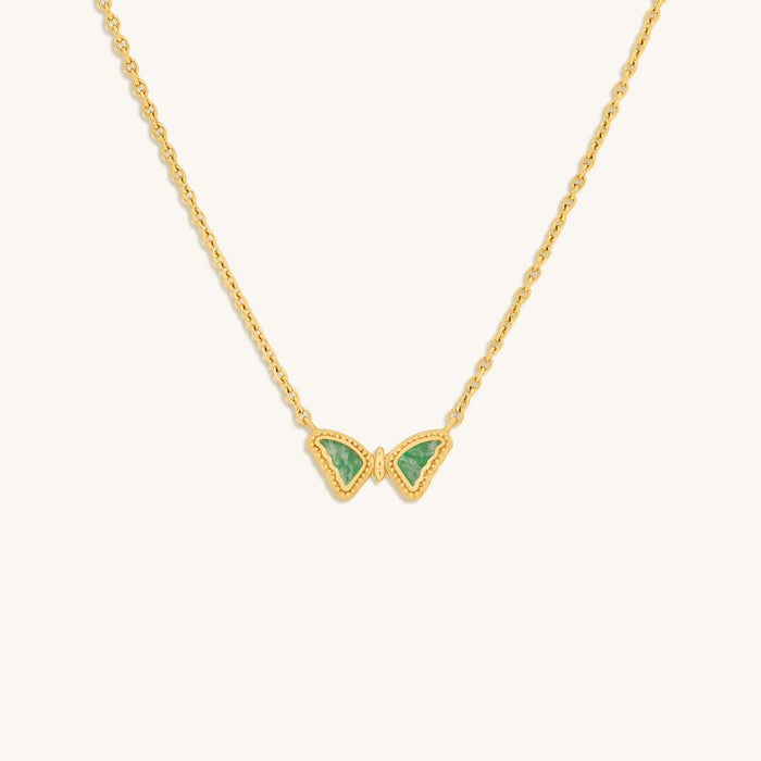 Fresh Beginnings Amazonite Butterfly Gold Necklace
