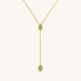 Positive Intentions Amazonite Evil Eye & Hamsa Gold Necklace
