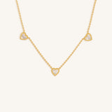 Abundant Solace Mother of Pearl Heart Gold Necklace