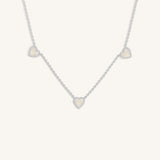 Serene Vibes Mother of Pearl Heart Silver Necklace