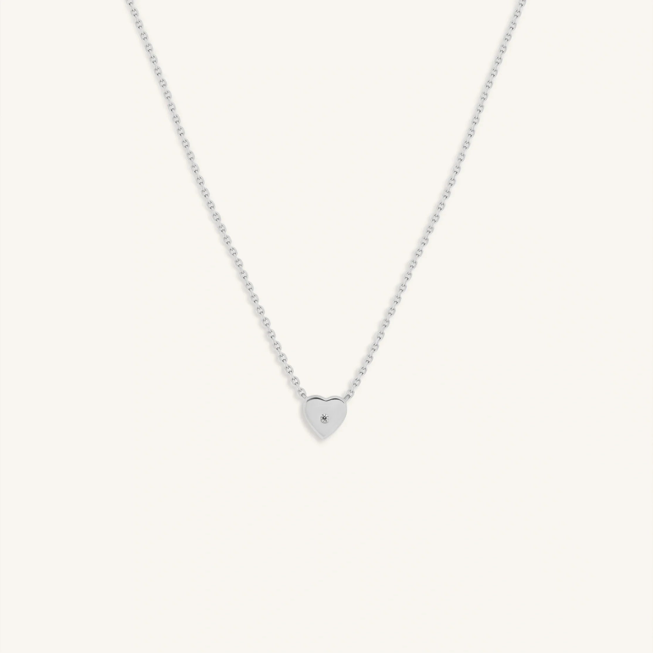 Dreamy Spirit Diamond Heart Silver Necklace