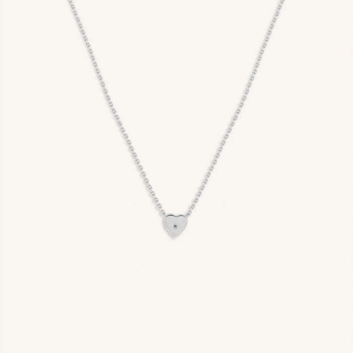 Dreamy Spirit Diamond Heart Silver Necklace