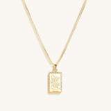 Compassionate Approach White Enamel Pisces Card Necklace