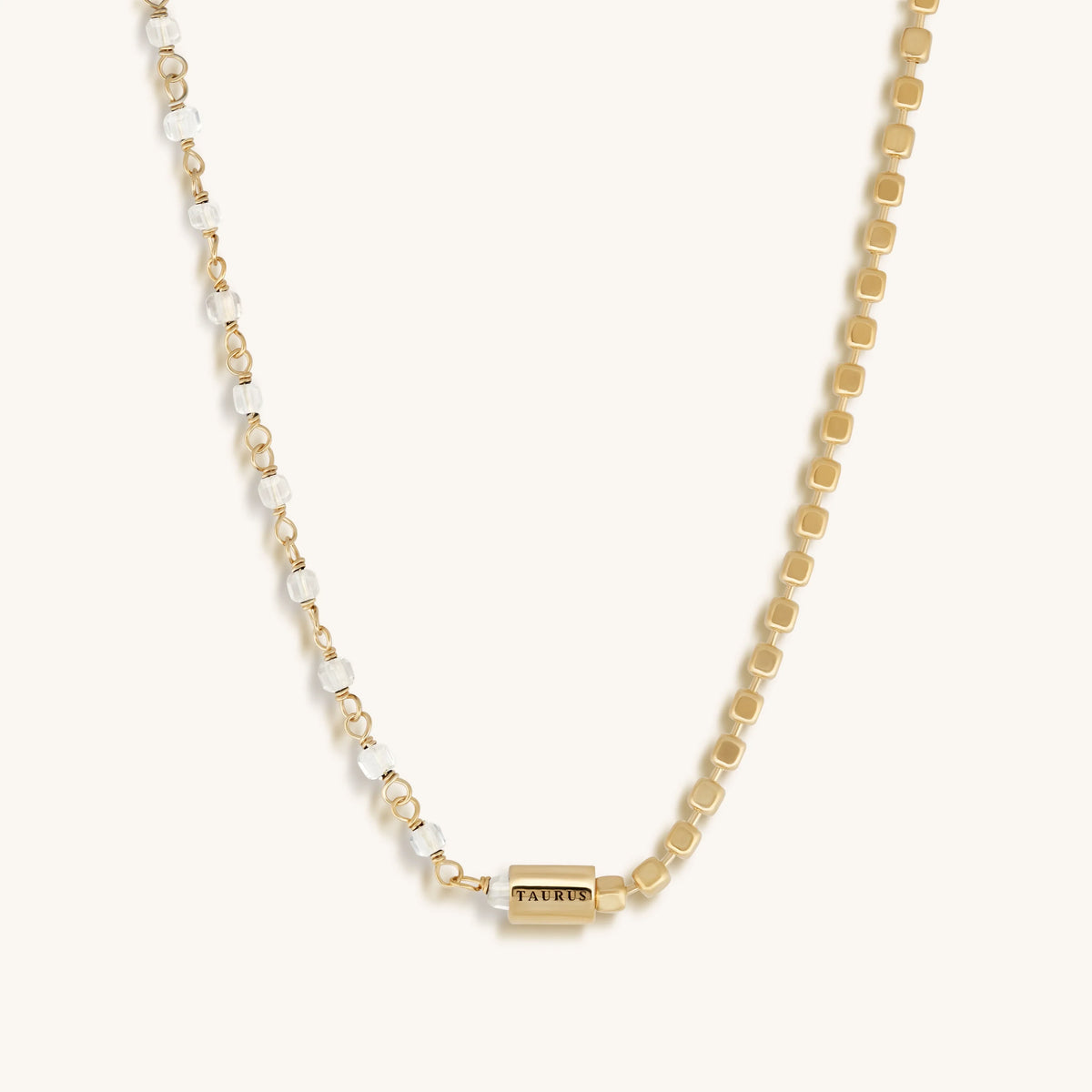 Calm Anchor Taurus Crystal Quartz Necklace