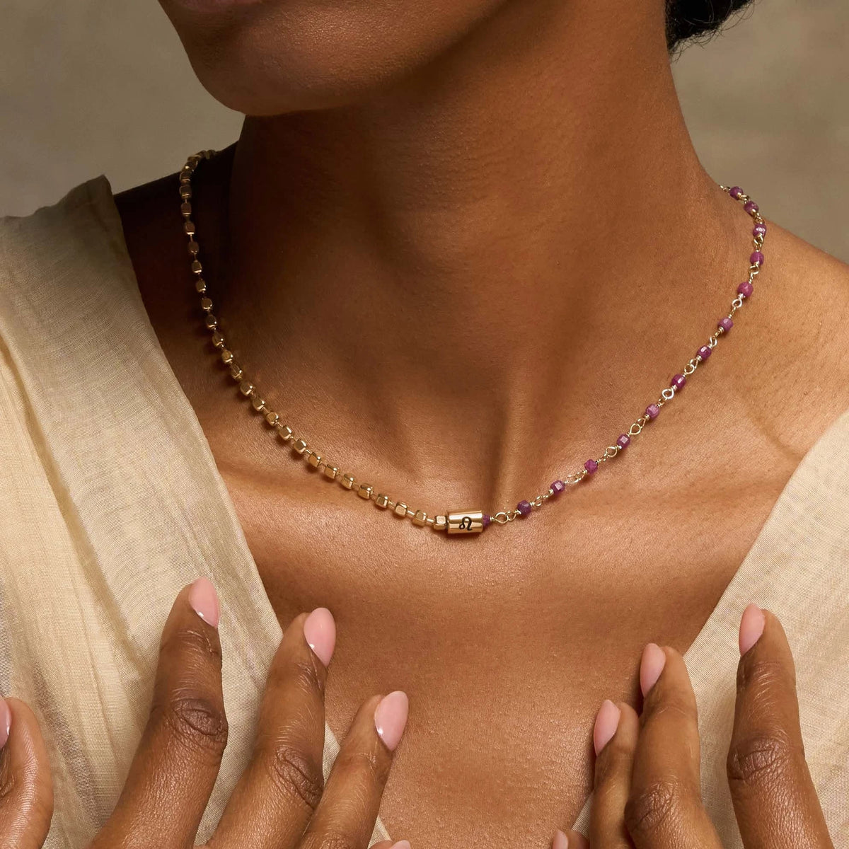 Majestic Flame Leo Ruby Jewelry Set