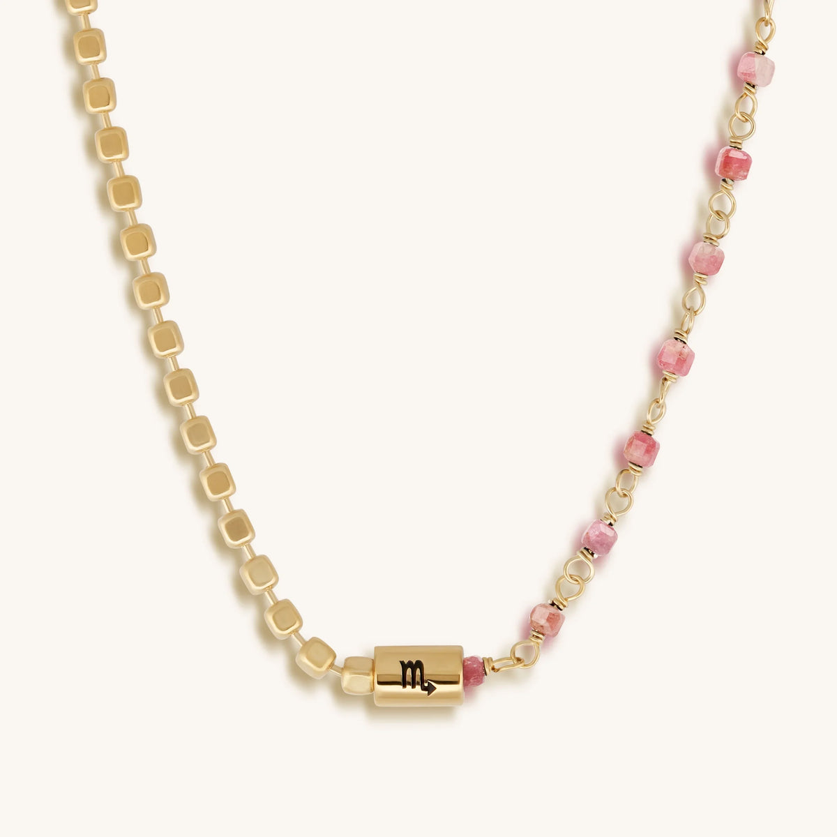 Enigmatic Loyalty Scorpio Pink Tourmaline Necklace