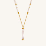 Luminous Tide Moonstone Tube Necklace