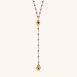 Peace of Spirit Amethyst Evil Eye Hamsa Lariat Necklace