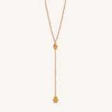 Heart of Serenity Rose Quartz Evil Eye Hamsa Lariat Necklace