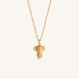 Strength & Wisdom Gold Elephant Pendant Necklace