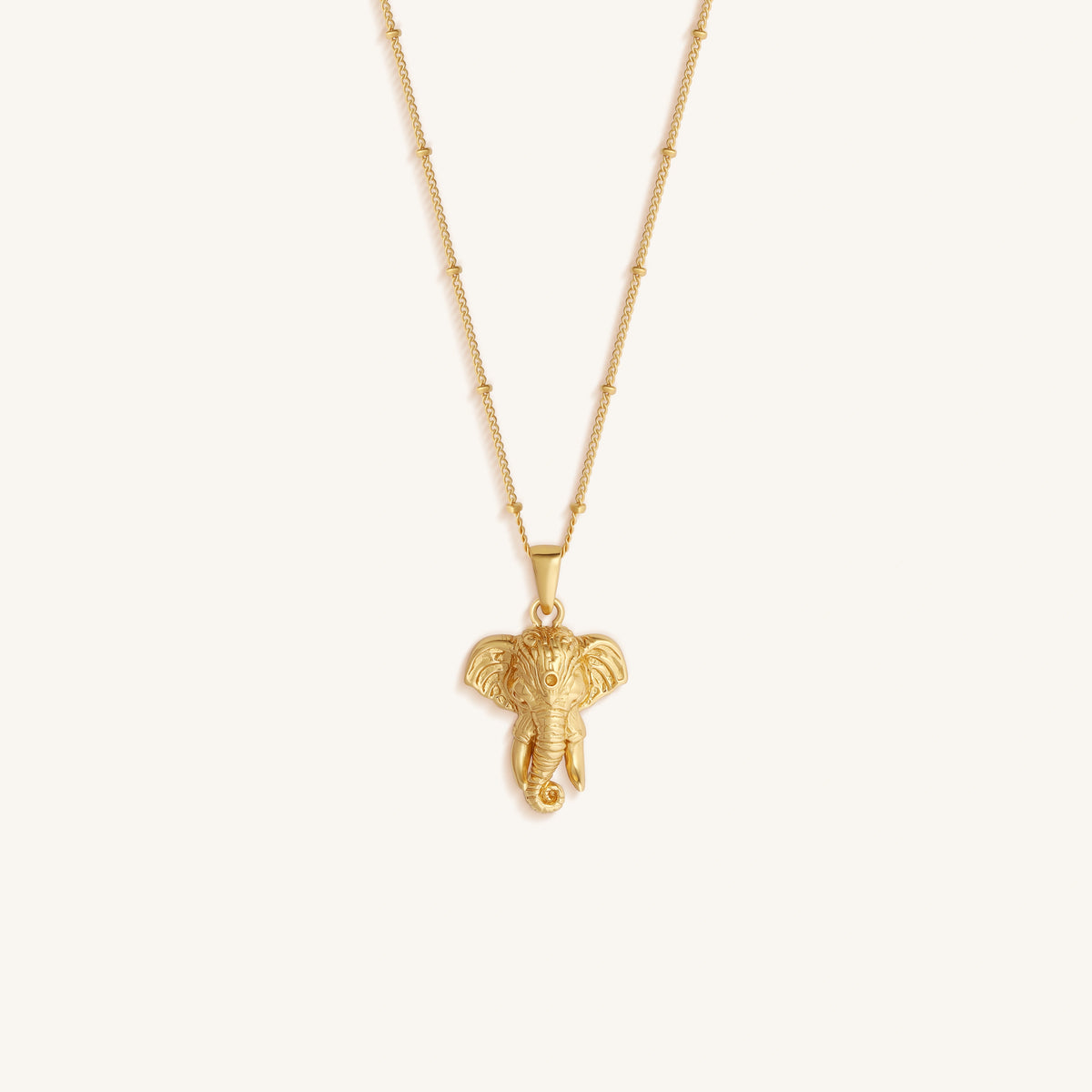 Strength & Wisdom Gold Elephant Pendant Necklace