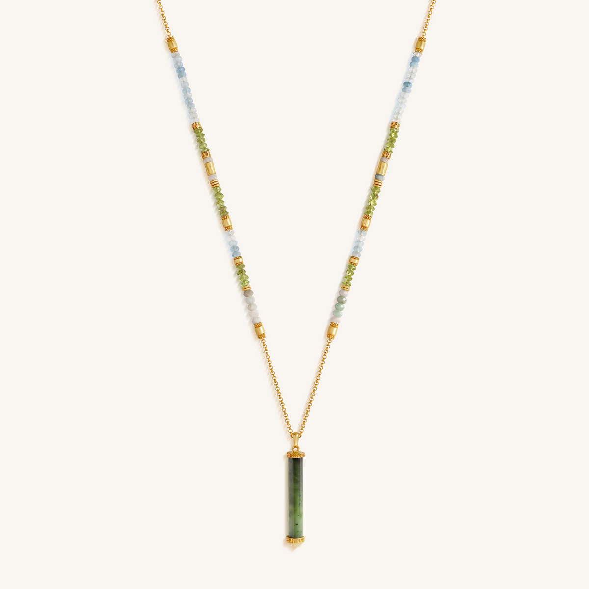 Guiding Essence Jade Tube Necklace