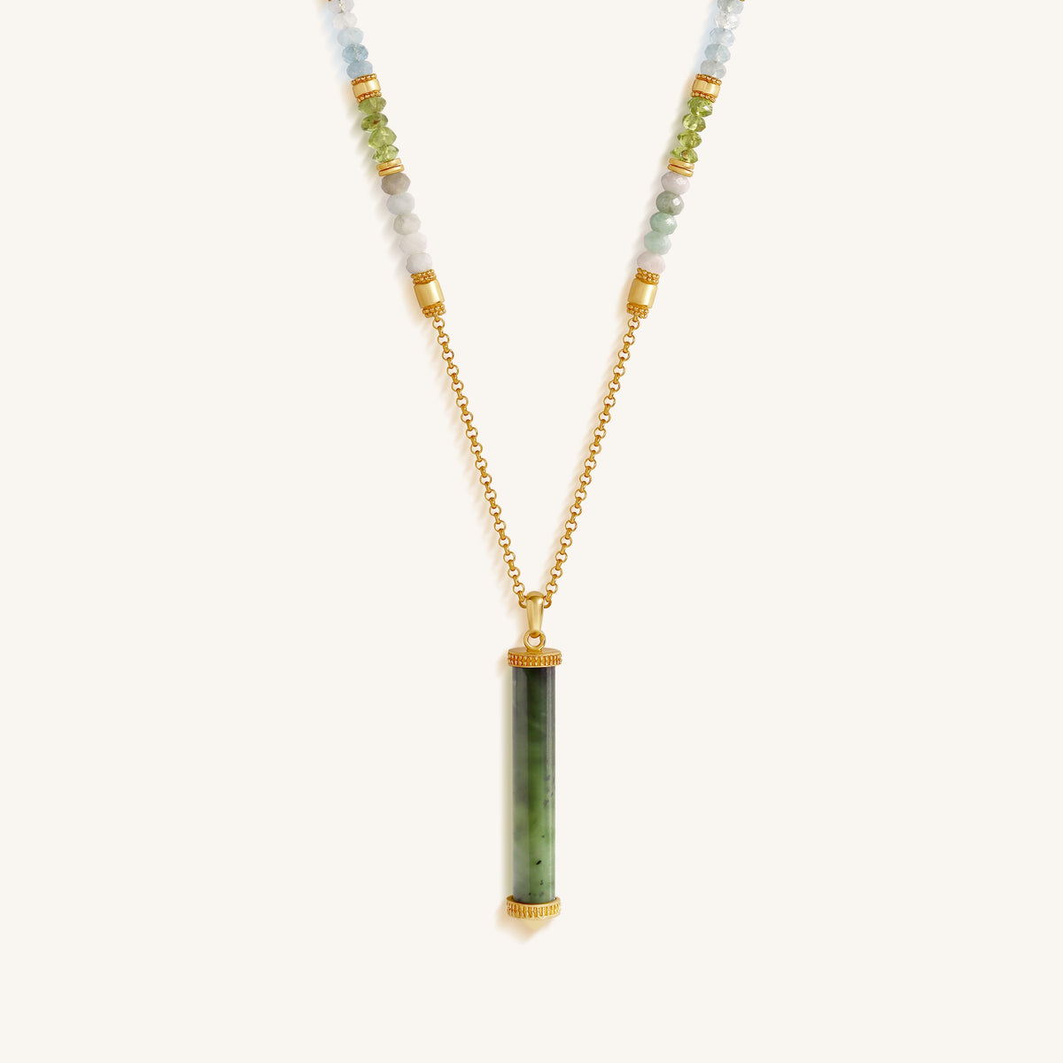 Guiding Essence Jade Tube Necklace