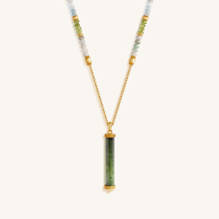 Guiding Essence Jade Tube Necklace