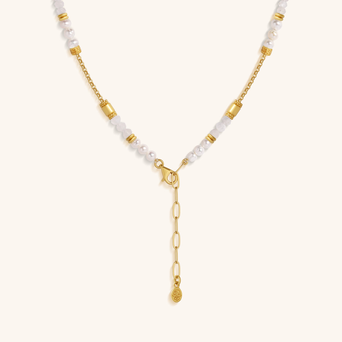Inner Harmony Moonstone Center Tube Beaded Necklace
