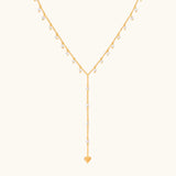Timeless Love Heart Pearl Lariat Necklace