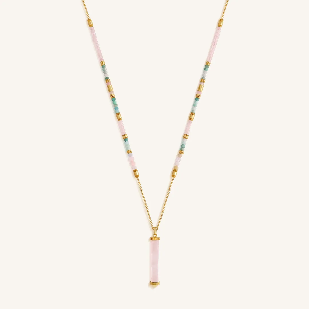 Heart of Serenity Multi-Stone Tube Necklace