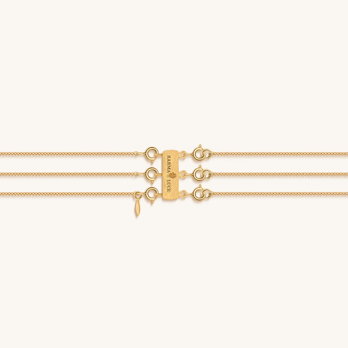 Aligned in Serenity Lotus OM Chakra Bar Triple Layer Necklace