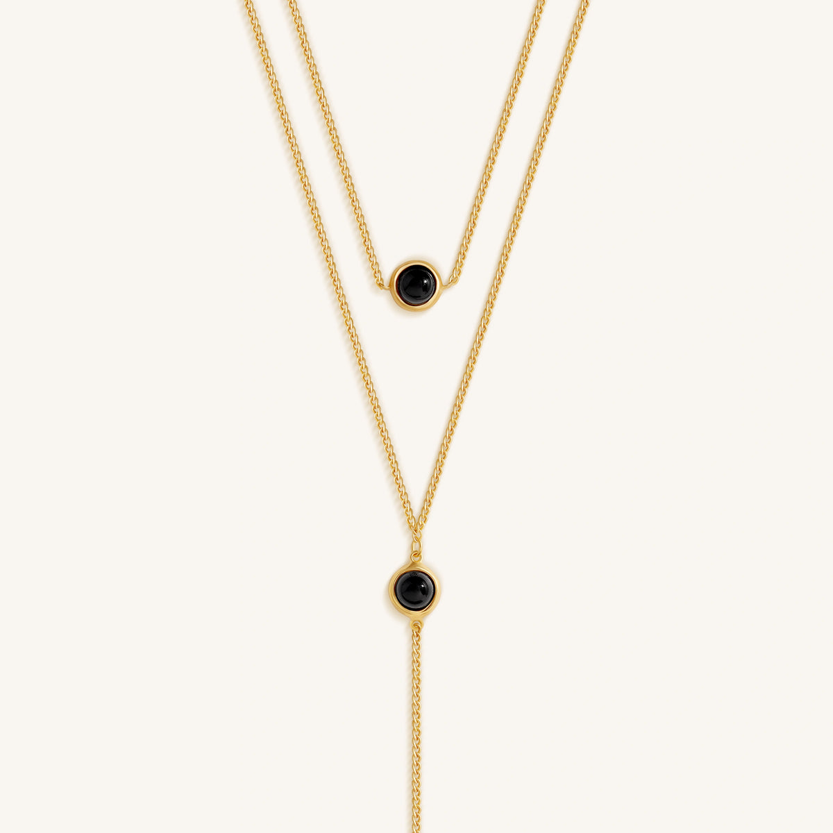 Mystic Drift Onyx Lariat Necklace