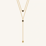 Mystic Drift Onyx Lariat Necklace