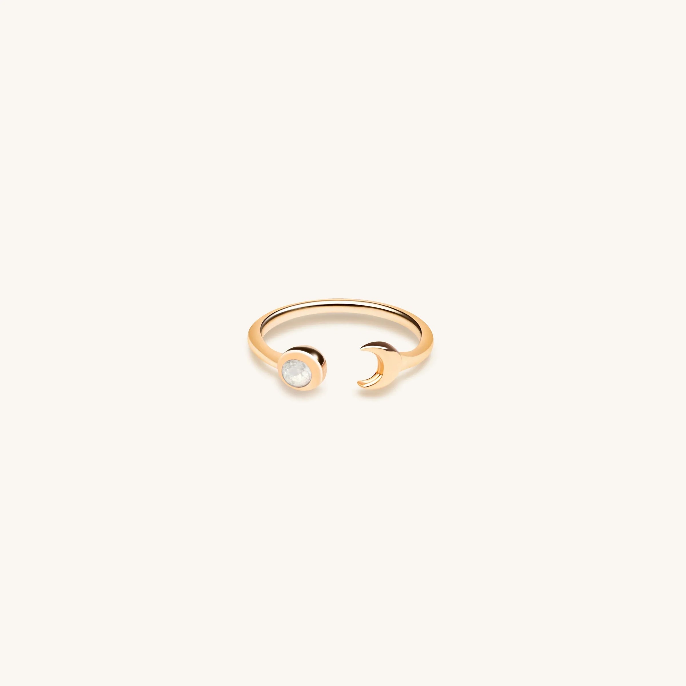 Shift in Consciousness Moonstone Gold Moon Ring
