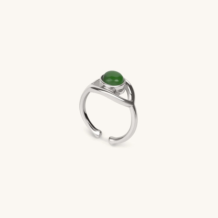 Abundant Flow Jade Evil Eye Ring