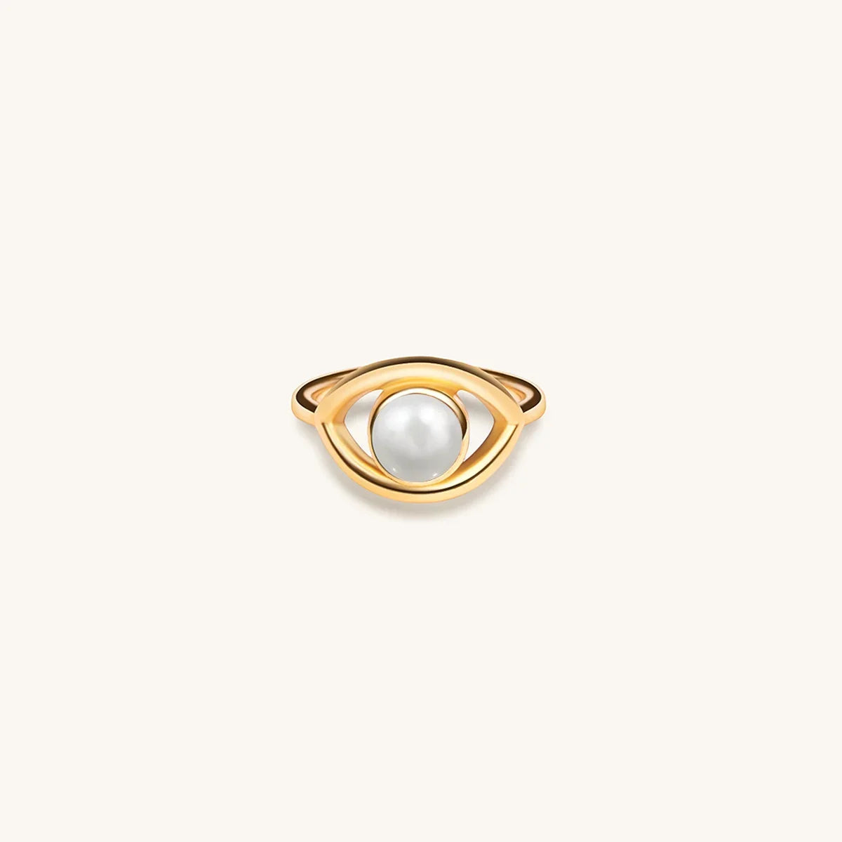 Peaceful Guardian Evil Eye Pearl Ring
