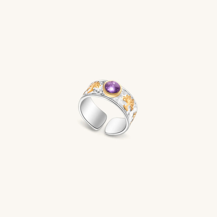 Soothing Relaxation Amethyst Tree of Life Ring